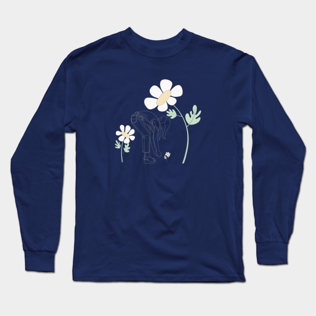 Picking Daisies- DIY Pre-printed design for embroidery T-Shirt Long Sleeve T-Shirt by DearestQ